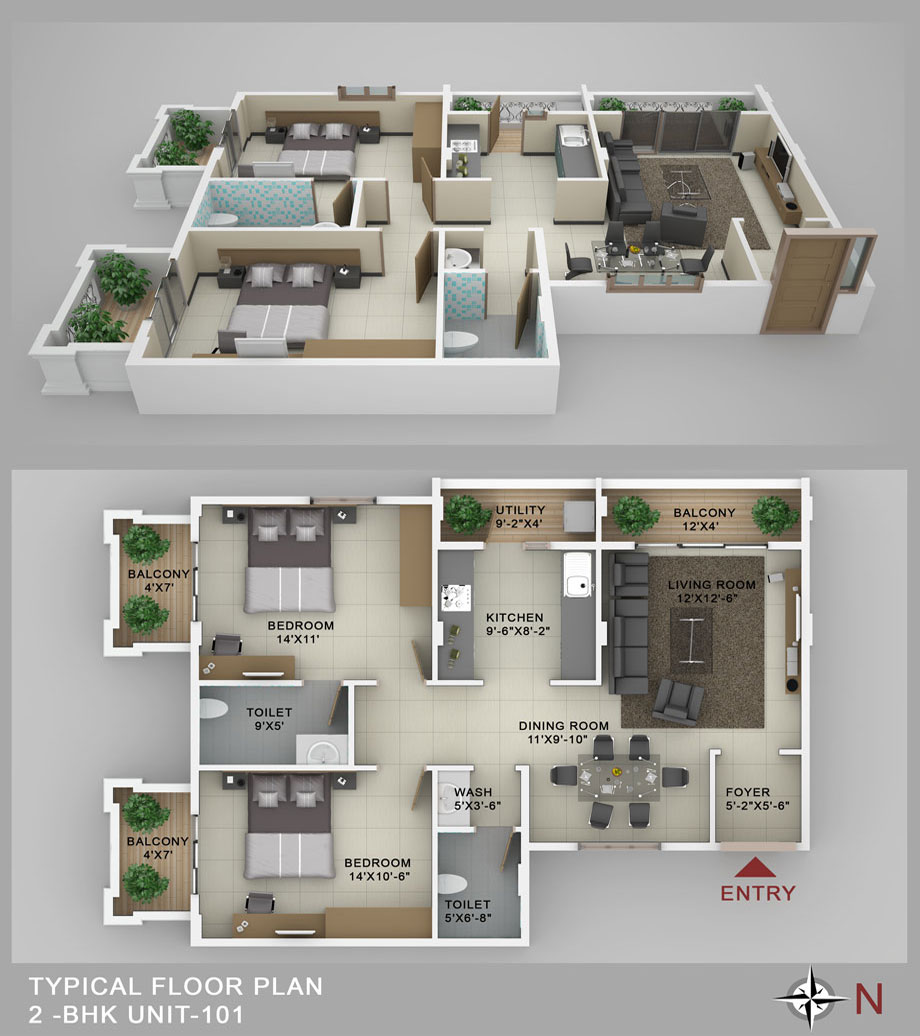 Athena 2bhk-unit-101